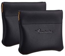 Travelambo Leather Squeeze Coin Purse Pouch Change Holder For Men  Women 2 p...