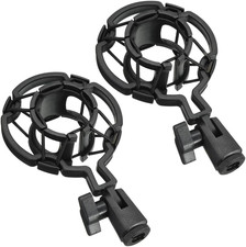 2 Pack Microphone Shock Mount Clip Universal Mic Shock Mounts Holder Anti-Vibrat