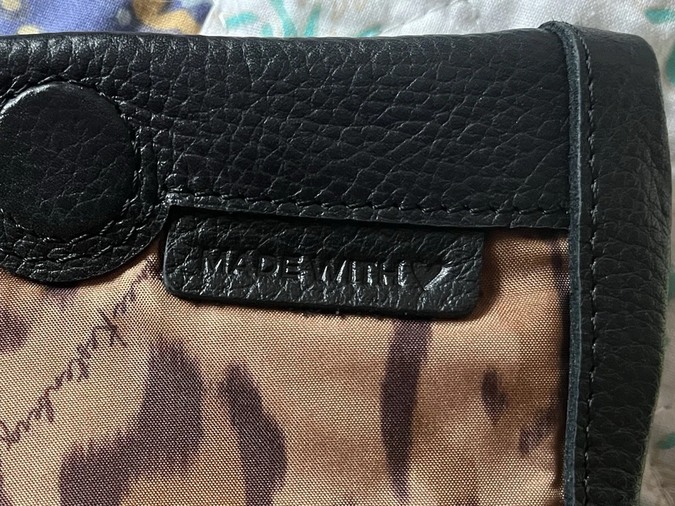 Bolso Bandolera Aimee Kestenberg Cuero Guijarro Cartera Doble Entrada Negro Foto 3 de 4