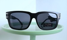 Sean John Matte Black  Silver Sunglasses 1028 Dark Grey Tint UV Lenses NWT