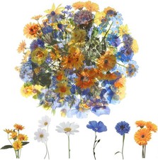 120Pcs Flower Stickers for Scrapbooking, Transparent Floral Yellow Series