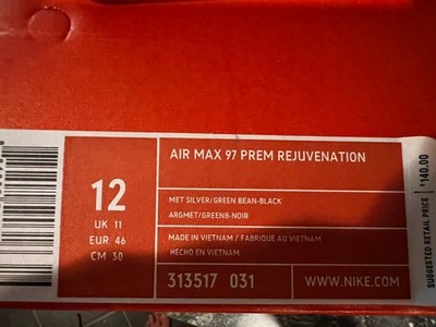 Size 12 - Nike Air Max 97 Premium Rejuvenation Silver
