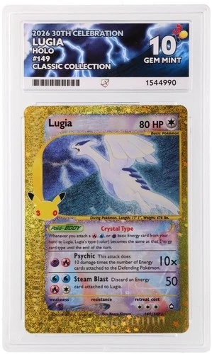 RARE Pokemon Lugia ACE 10 30th Celebration Classic Collection 149/147 PSA Card