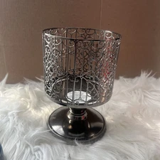 BATH & BODY WORKS ORNATE GATE PEDESTAL LARGE 3 WICK CANDLE HOLDER SLEEVE 14.5OZ
