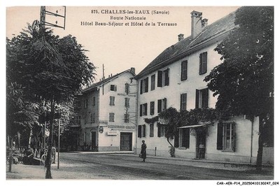 CAR-AERP14-0729-73 - Challes-Les-Waters - Route Nationale - Hotel Beau-Séjour