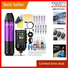 All-in-One Wireless Tattoo Kit - Precision Needles and High-Quality Ink Included