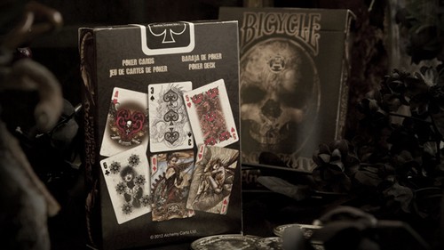 Mazo de Alquimia 2 Tarjetas de Juego de Bicicleta 1977 Inglaterra Alquimia Gótico Tatuaje de Calavera - Imagen 4 de 6