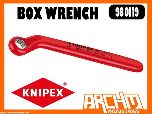 KNIPEX 980119 - BOX WRENCH - 225MM - CRANKED HEXAGON TOOL CHROME PLATED ...
