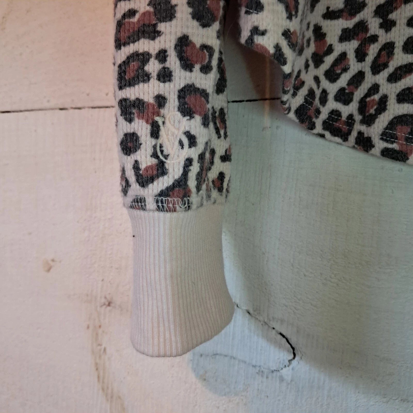 UNDERCOVER Maglione Victoria's Secret donna piccolo pullover felpa con cappuccio maglia a costine stampa leopardata