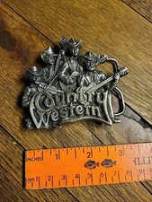 bergamot T-96 belt buckle Country Western Music Band VTG USA 1981