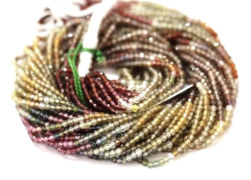 AAA Garnet Topaz shaded Rondelle Micro Diamond Faceted 2-3 mm beads, AAA Quality - Picture 6 of 8
