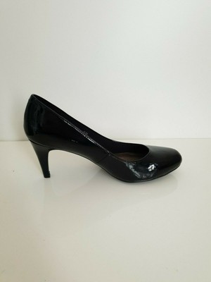m&s black court shoes
