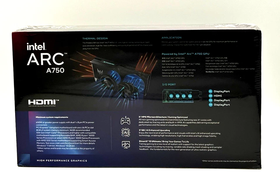 Acer Predator BiFrost Intel Arc A750 OC Graphics Card (Brand New SEALED) - Image 2 of 4