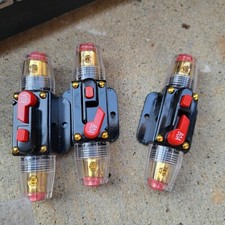 3x 80A AMP Circuit Breaker Fuse Holder Waterproof IP67 12V Fuse Manual Reset