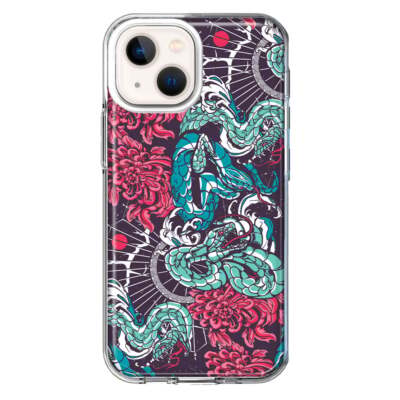 Mundaze Case for Apple iPhone 14/13 Cover Japanese Snake Tattoo