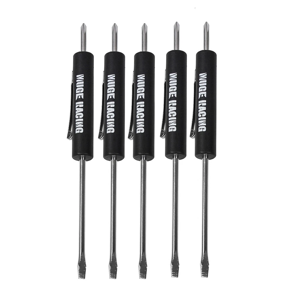 5PCS Mini Screwdriver Flat Tip with Phillips Top and Pocket Clip  - Image 2 of 4
