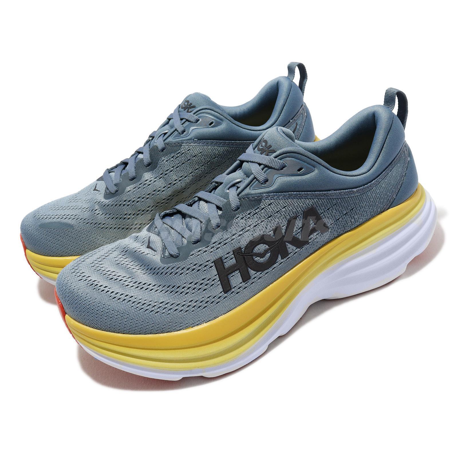 Hoka Bondi 8 4E X-Wide Blue Yellow 