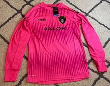 NEW Neon Pink Capelli Sport Madison Static LS Goalkeeper Jersey Mens S Padding