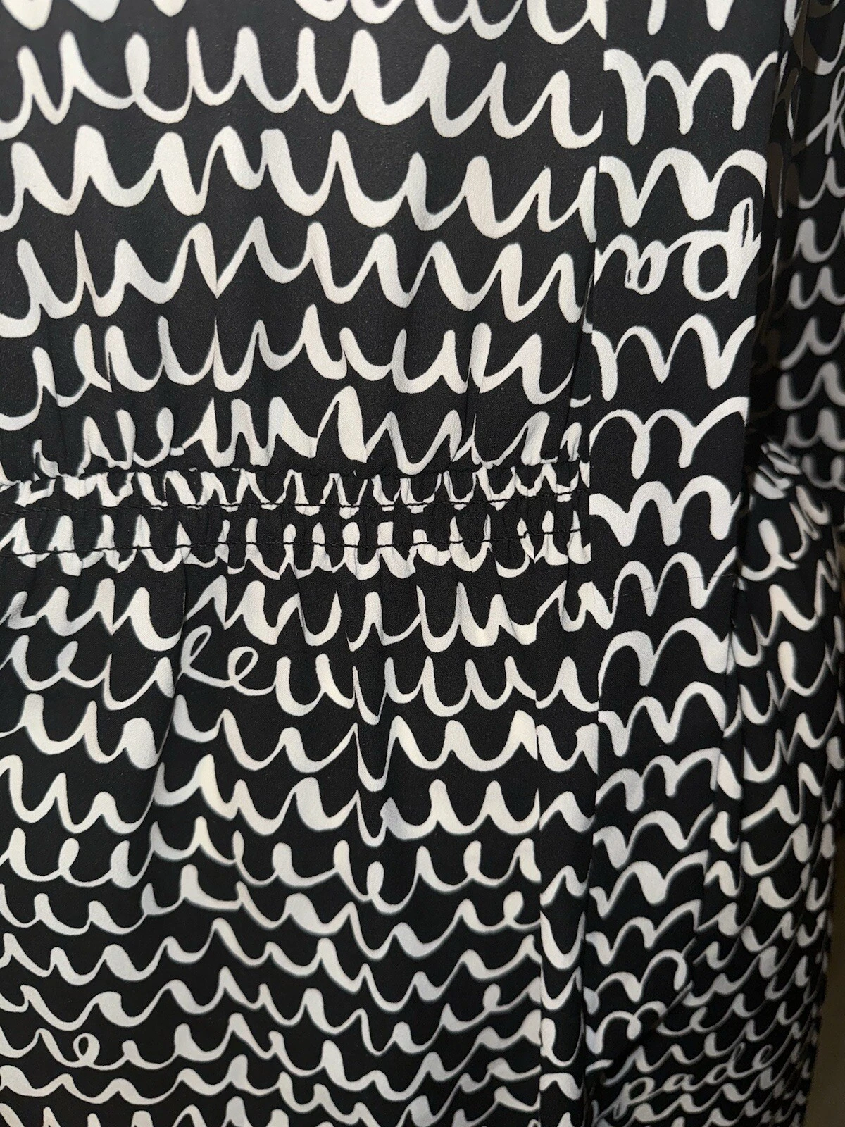 Abito Kate Spade Pop Scallop cravatta scollo aderente e svasato manica lunga taglia S