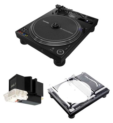Pioneer DJ PLX-CRSS12 Hybrid Turntable Package with Cover and Improved Cartridge
