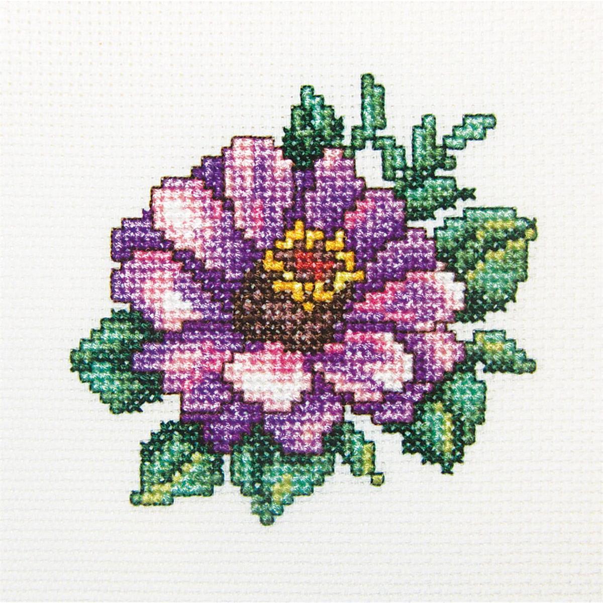 RTO counted Cross Stitch Kit ""Zinnia"" H248, 10x10 cm, DIY