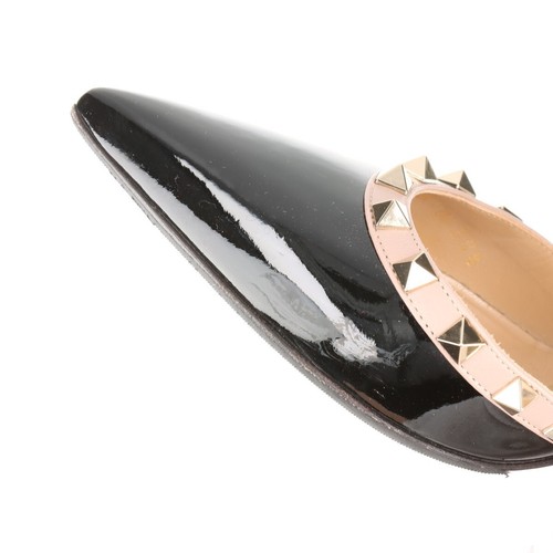 VALENTINO GARAVANI Rockstuds Leather & Patent Strap Pumps Women Size 38 1/2 - Picture 15 of 21