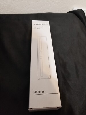 *NEW/OG BOX* Baseline Metal 3 Hole Punch (10 Sheet Capacity) Black BL58135