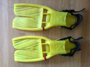 Scubapro TwinJet diving snorkel fins, size M yellow