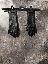 Christian Dior Black Leather Gloves Size 7 VINTAGE 
