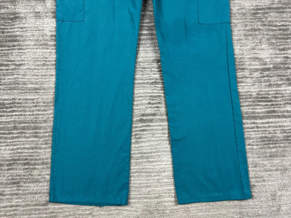 Denice Scrub Pants Womens Large Blue Teal Pull On Cotton Blend - Image 3 of 4