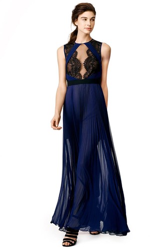 BCBG MAXAZRIA Size 08 Small Cortney Dress Formal Evening Gown Pleated Lace