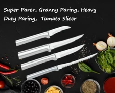 Rada 4 Pc Set Super Parer, Granny Paring, Heavy Duty Paring, Tomato Slicer  SLVR