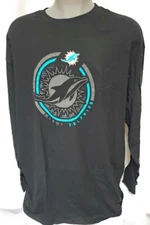 Mens Fanatics Miami Dolphins Long Sleeve NFL Pop Long Sleeve Football Shirt