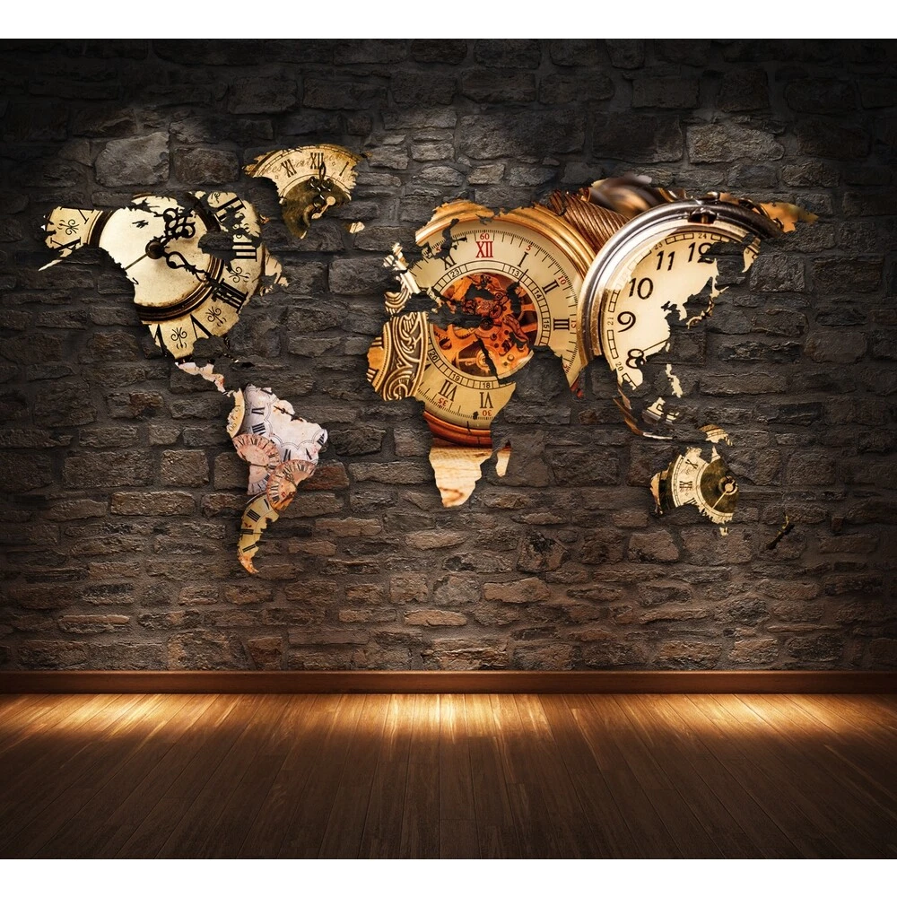 Orologio da shop parete con mappamondo
