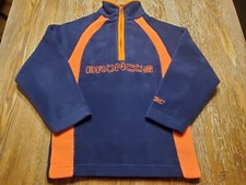 Denver Broncos Fleece Pullover Plush Quarter 1/4 Zip Boys sz 8 Sm NFL Reebok EUC