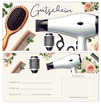Geschenkgutscheine Gutscheine Friseursalon Friseur Coiffeur Hairstylist Vintage
