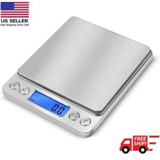 Food Digital Kitchen Weight Scale Grams & Ounces, Small, Backlit Stainless Steel