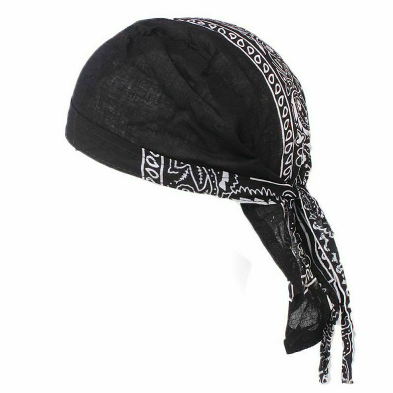Motorcycle Wrap Biker Du Do Black Bandana Paisley Doo Rag Head Skull motorcycle-wrap-biker-du-do-black-bandana-paisley-doo-rag-head-skull