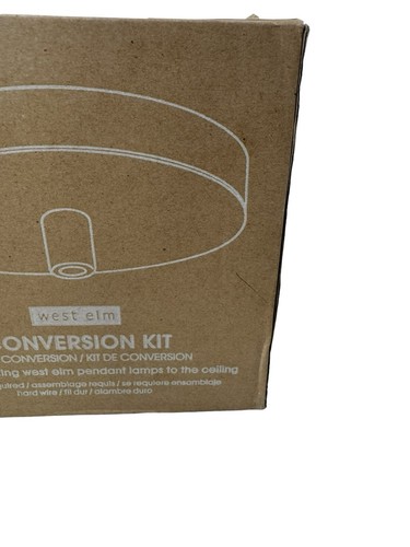 West Elm Polished Nickel Pendant Light Conversion Kit f Mounting in Ceiling- NIB - Picture 9 of 15