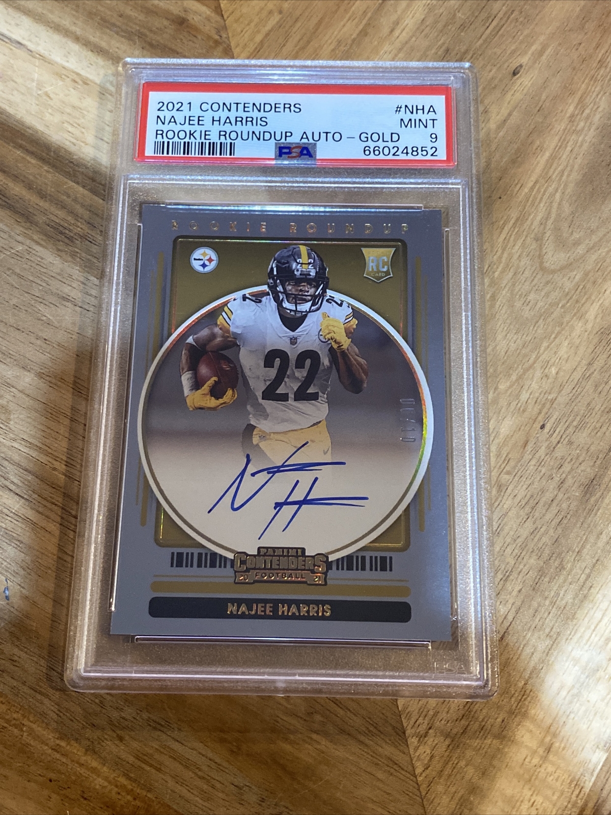 Najee Harris Panini Contenders Rookie Roundup Autographs #NHA Gold
