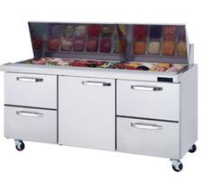 NEW 72" Mega-Top Refrigerated Sandwich Prep Table 4 Drawer 1 Door Center #2324