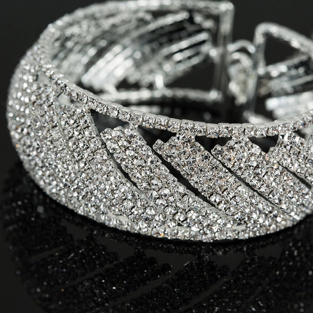1pcs Rhinestone Cuff Bracelet women rhinestone bangle Adjustable