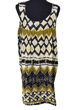 Erica Brooke Collection Boho Earthy Green Multicolor  Midi Flowy Dress Plus Sz 2