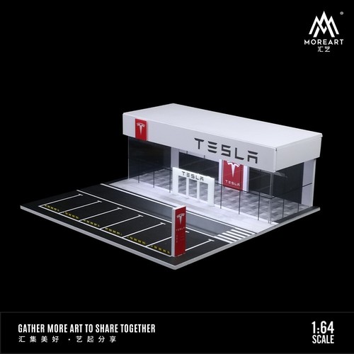 Diorama 1:64 Car Garage Model LED City Car Showroom Scene Display Building Model - Picture 75 of 102
