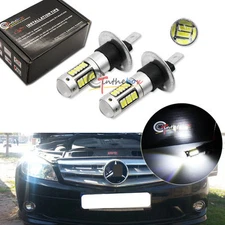 2PCS High Power 6000K White H1 30-SMD LED DRL Fog Driving Projector Light Bulbs