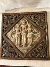 Vintage Cambodia Temple Hand Carved Wooden Wall Art