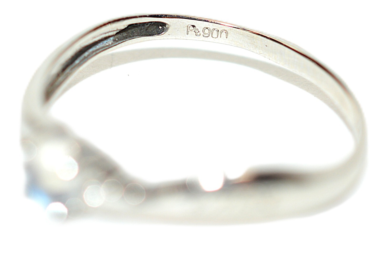 Natural Moonstone Ring Solid Platinum Solitaire R… - image 6