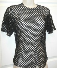 Big Hole Mesh short sleeve t shirt boys girls Black Great Overshirt Mens sizes