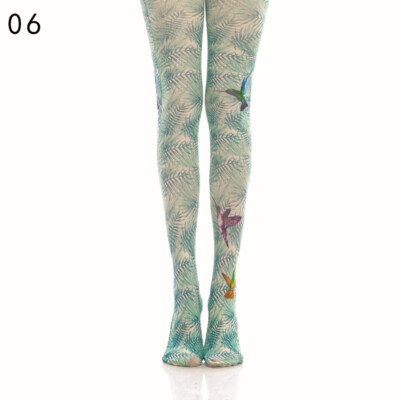 Women's 140D Floral Print Velvet Opaque Tights - Harajuku Lolita Style Pantyhose 6 thumbnail image