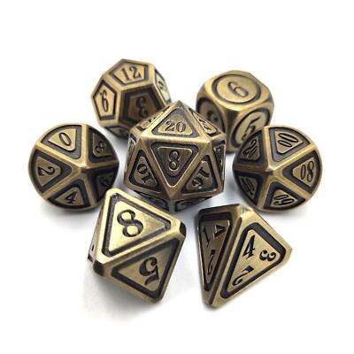 7x Metall Polyedrische Würfel Set D4/D6/D8/D10/D12/D20 für Brettspiele Spielzeug